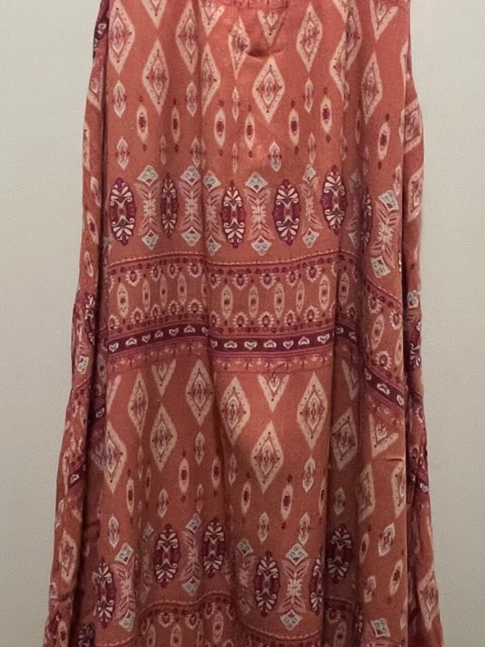 Forever 21 Boho Medallion Print Halter Dress Dusty Rose Pink Coral - Size Small